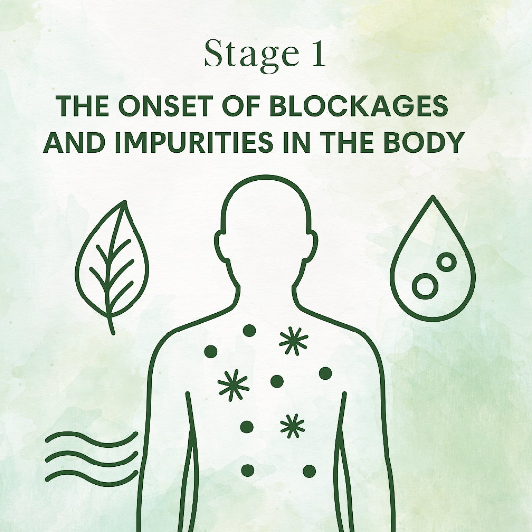 Stage 1: The onset of blockages and impurities in the body